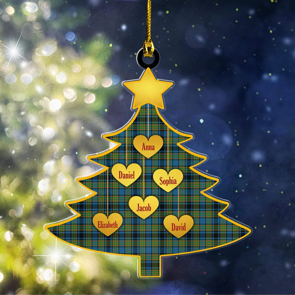Scottish Gillies Ancient Tartan Ornament Custom Family Christmas Tree