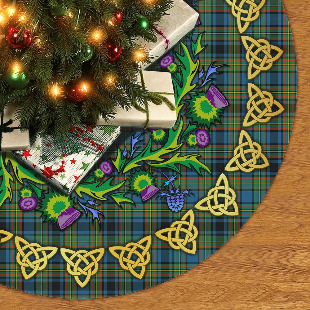 Scottish Gillies Ancient Tartan Thistle Celtic Knot Christmas Tree Skirt - Image 2