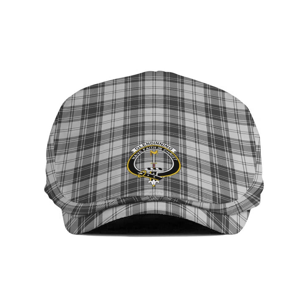 Scottish Glendinning Clan Badge Tartan Flat Cap