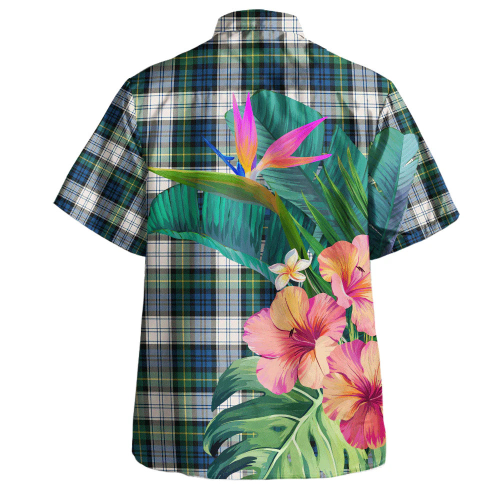 Scottish Gordon Dress Ancient Clan Badge Tartan Hawaiian Shirt Bouquet Tropical Style - Image 4