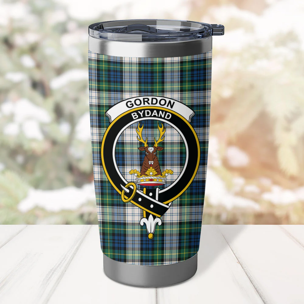 Scottish Gordon Dress Ancient Clan Badge Tartan Tumbler - Image 2