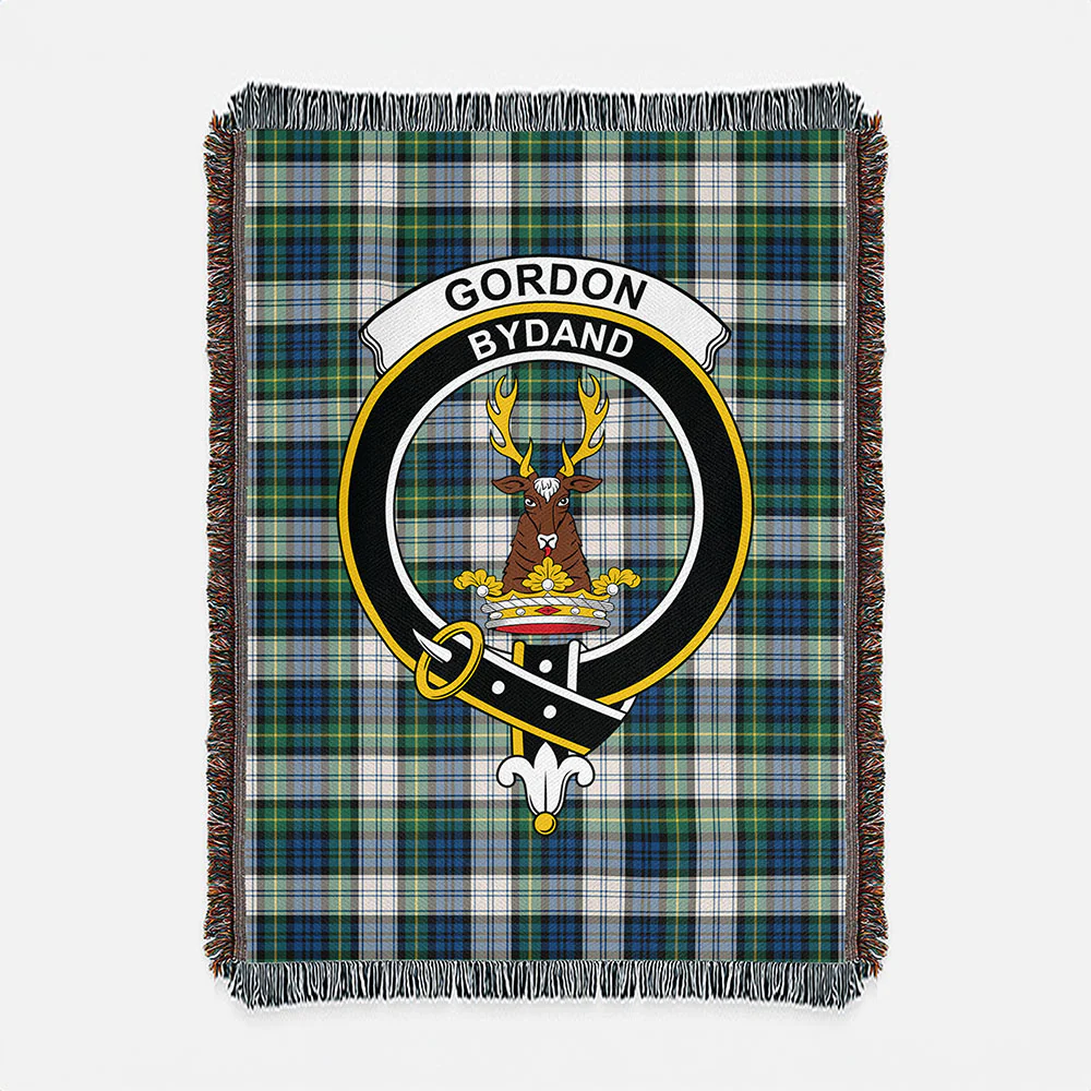 Scottish Gordon Dress Ancient Clan Badge Tartan Woven Blanket - Image 2