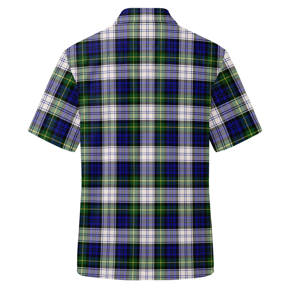 Scottish Gordon Dress Modern Clan Badge Tartan Short Sleeve Work Shirt - Image 3