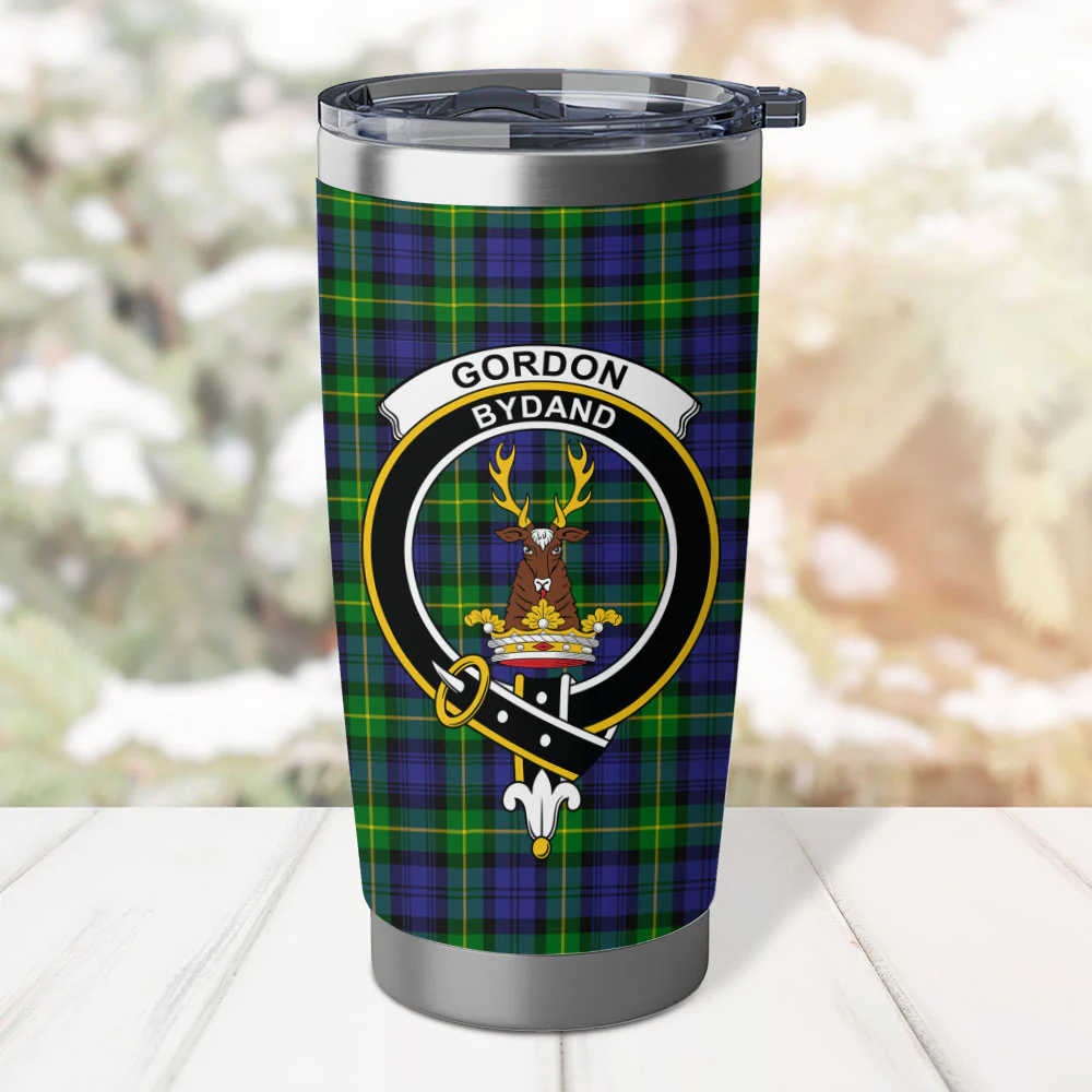 Scottish Gordon Modern Clan Badge Tartan Tumbler - Image 2