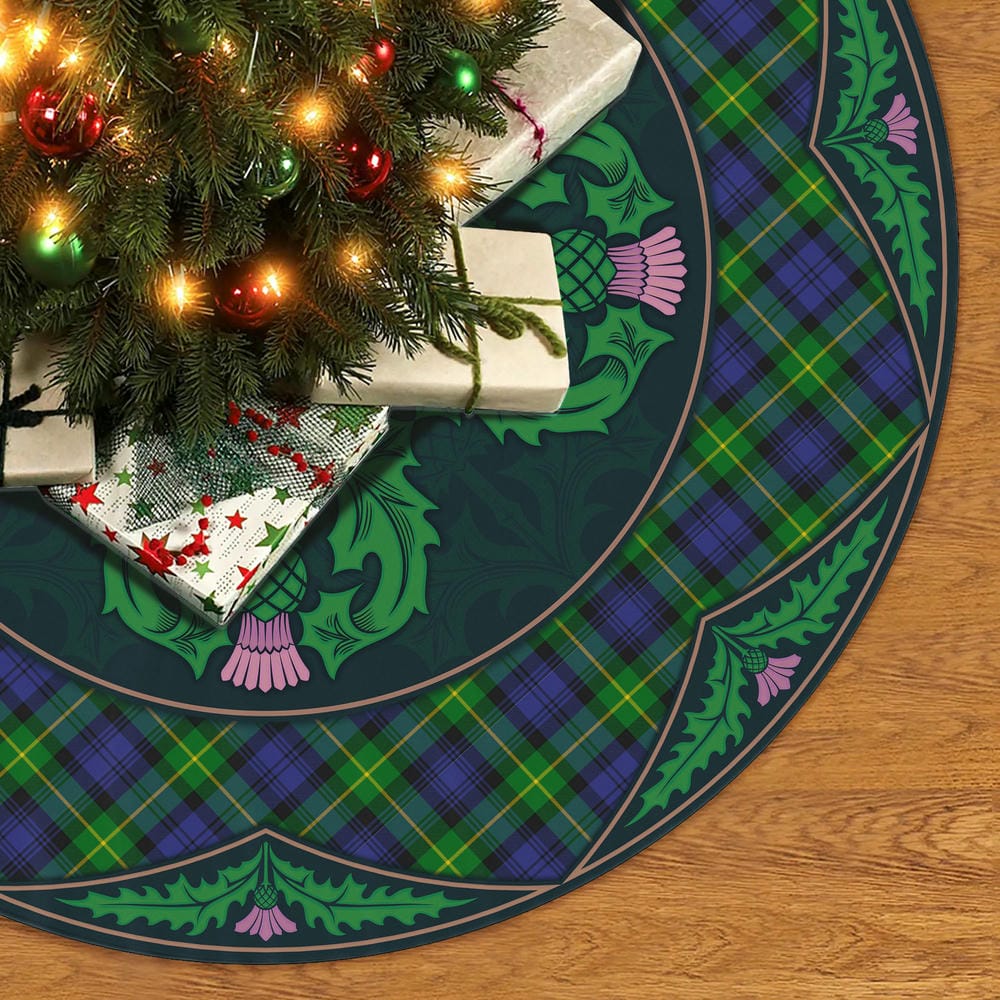 Scottish Gordon Modern Tartan Christmas Tree Skirt Old Scottish Thistle Flower - Image 2