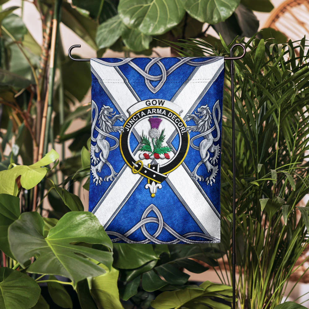 Scottish Gow Clan Badge Garden Flag Silver Rampant Lion Emblem - Image 4