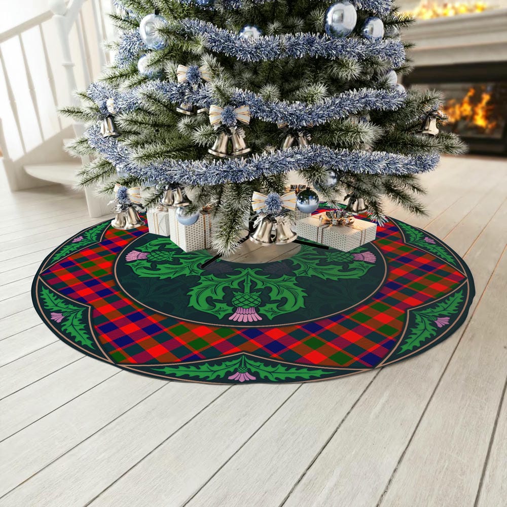 Scottish Gow Modern Tartan Christmas Tree Skirt Old Scottish Thistle Flower - Image 3