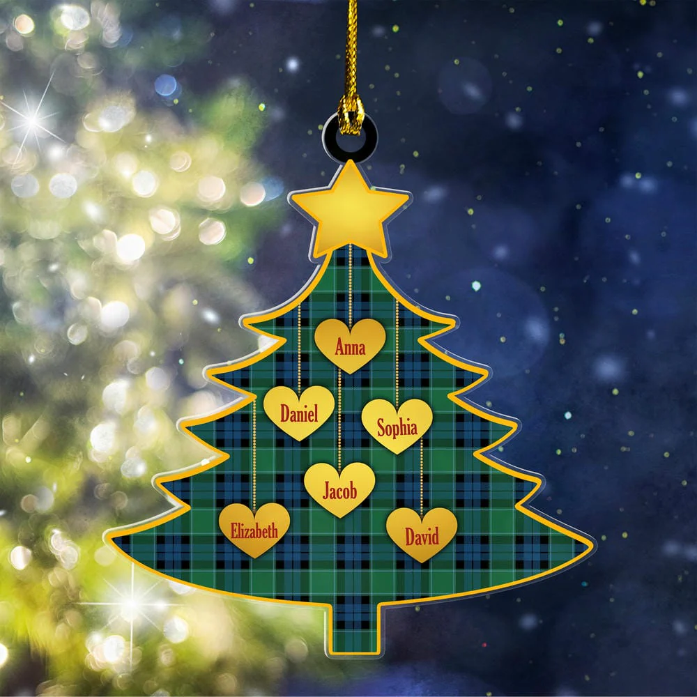 Scottish Graham of Menteith Ancient Tartan Ornament Custom Family Christmas Tree