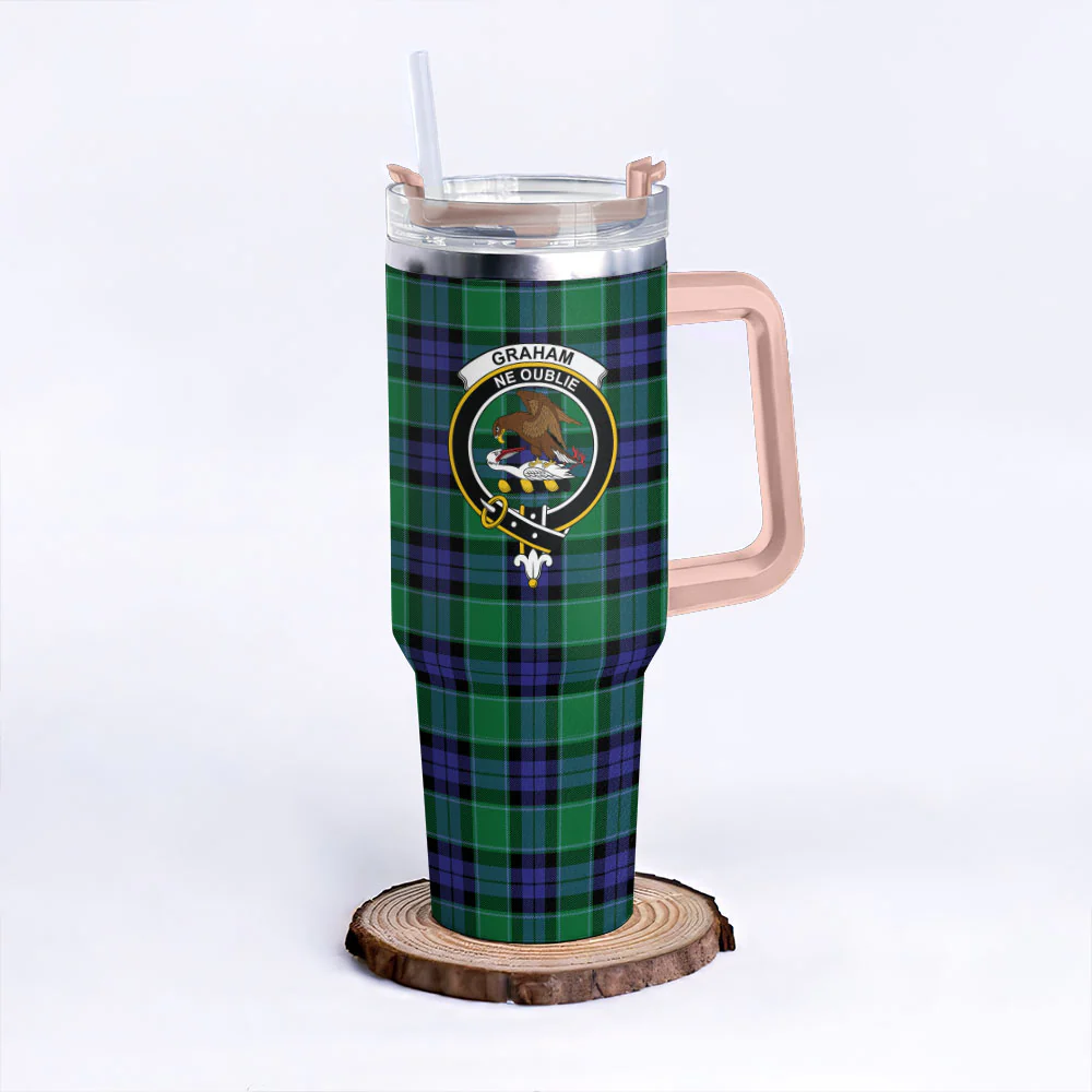 Scottish Graham of Menteith Modern Clan Badge Tartan 40oz Tumbler - Image 4