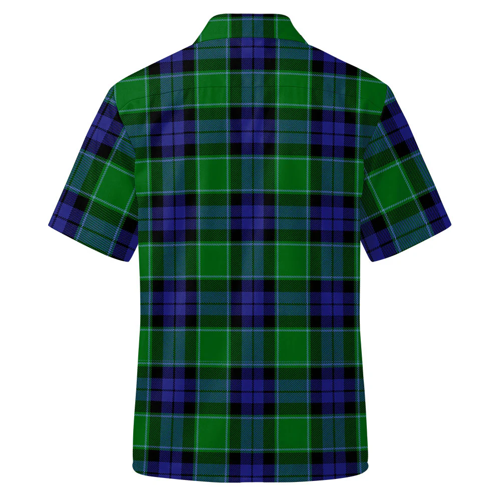 Scottish Graham of Menteith Modern Clan Badge Tartan Short Sleeve Work Shirt - Image 3
