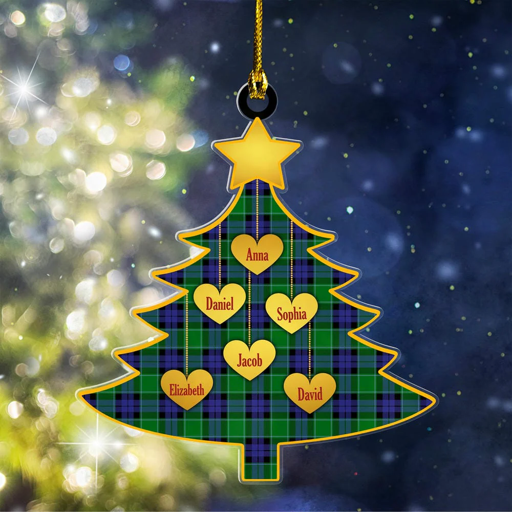 Scottish Graham of Menteith Modern Tartan Ornament Custom Family Christmas Tree