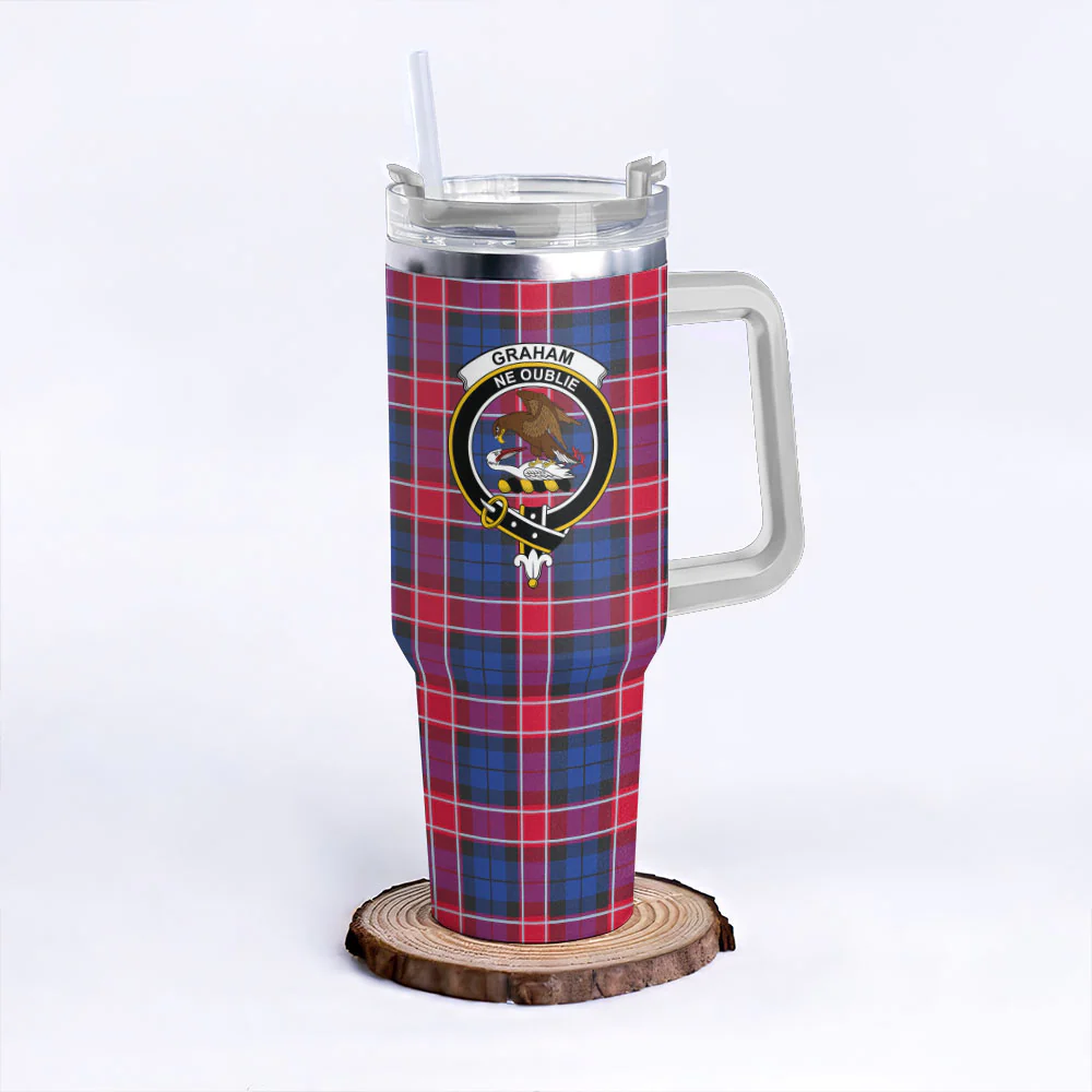Scottish Graham of Menteith Red Clan Badge Tartan 40oz Tumbler
