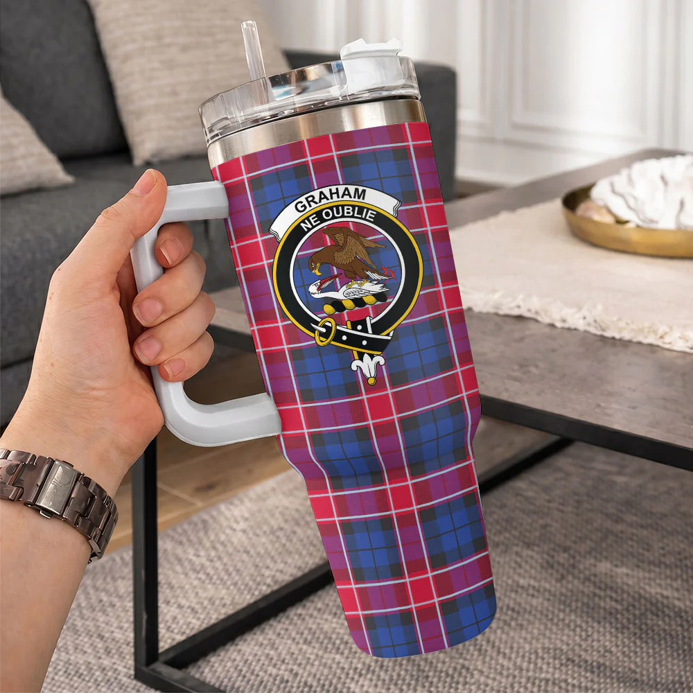 Scottish Graham of Menteith Red Clan Badge Tartan 40oz Tumbler - Image 10