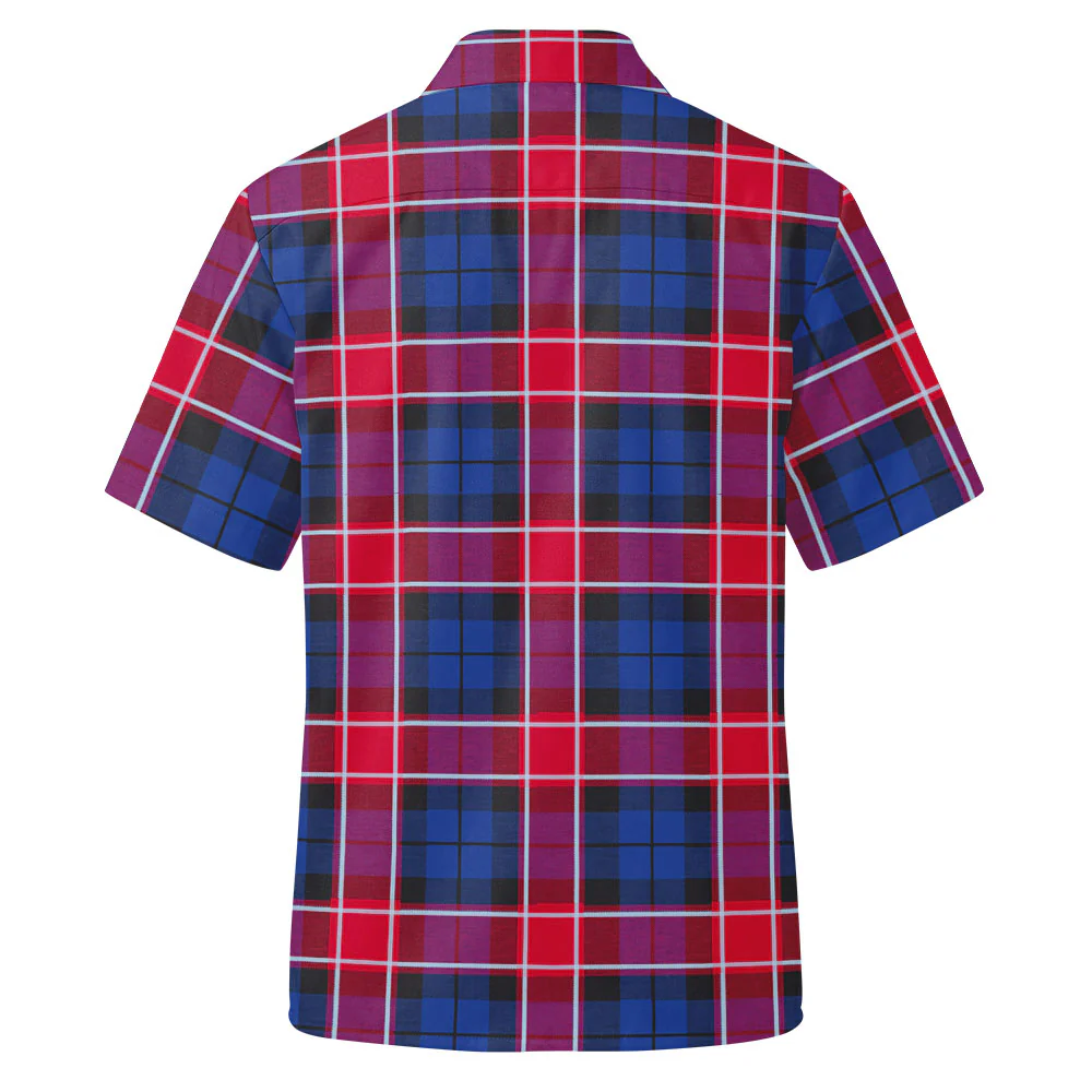 Scottish Graham of Menteith Red Clan Badge Tartan Short Sleeve Work Shirt - Image 3