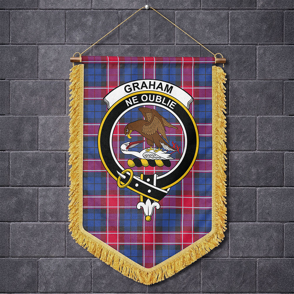 Scottish Graham of Menteith Red Clan Badge Tartan Wall Hanging Banner
