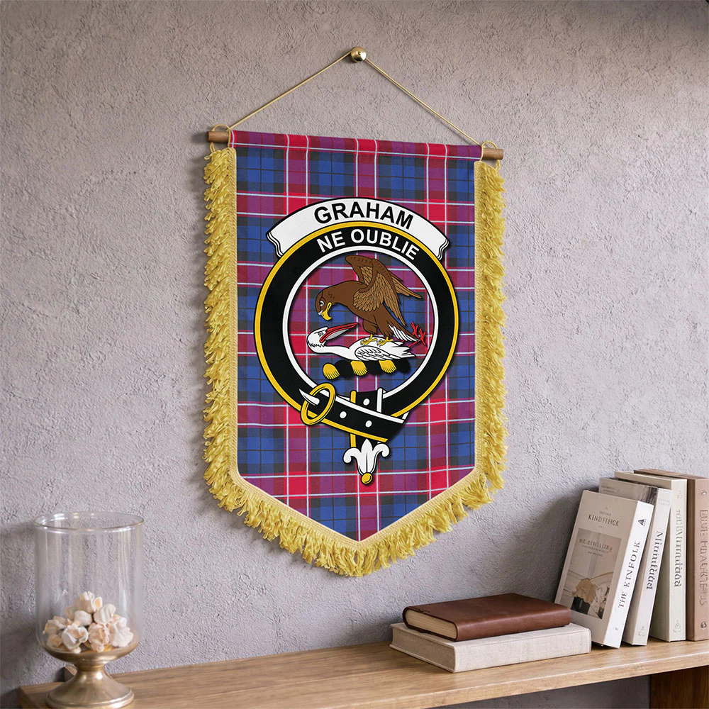 Scottish Graham of Menteith Red Clan Badge Tartan Wall Hanging Banner - Image 2