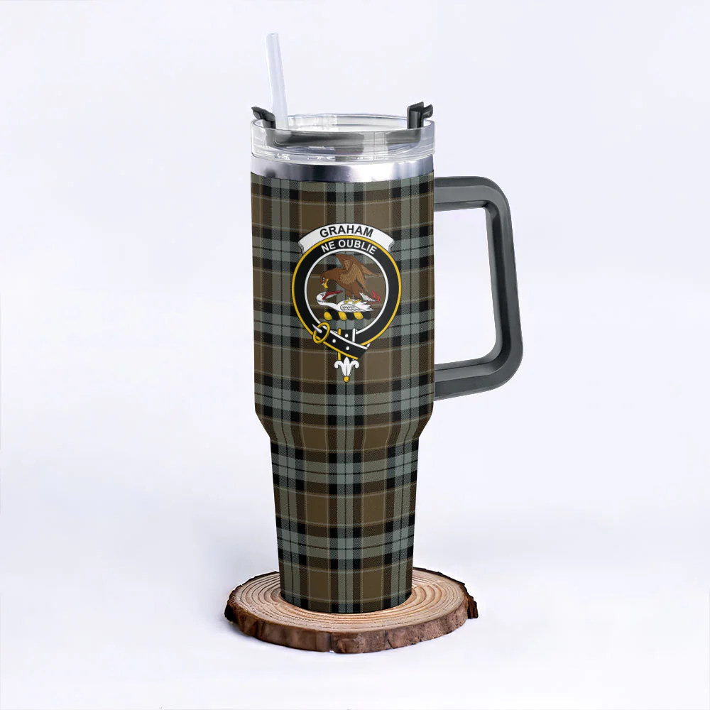 Scottish Graham of Menteith Weathered Clan Badge Tartan 40oz Tumbler - Image 6