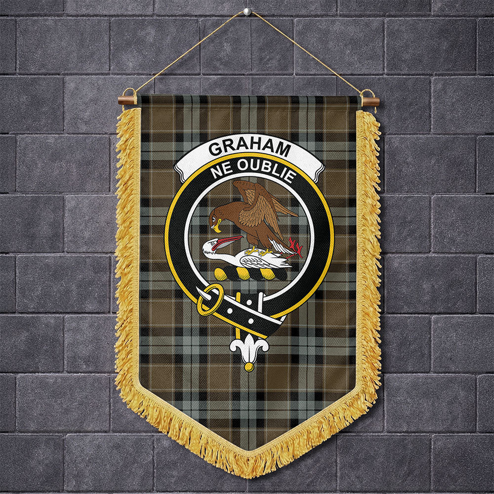 Scottish Graham of Menteith Weathered Clan Badge Tartan Wall Hanging Banner
