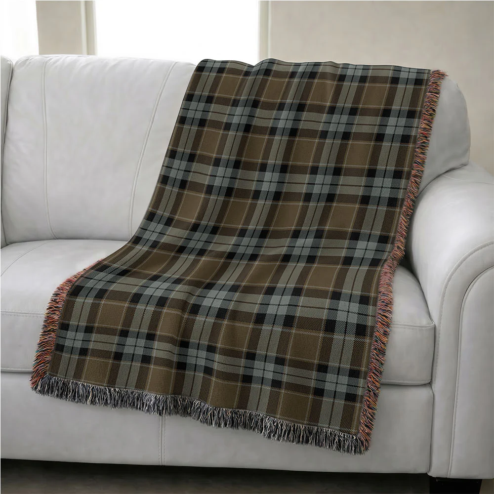 Scottish Graham of Menteith Weathered Clan Badge Tartan Woven Blanket - Image 4