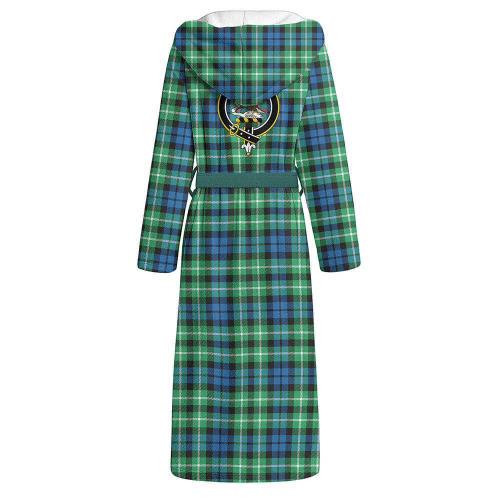 Scottish Graham of Montrose Ancient Clan Badge Tartan Flannel Hooded Bathrobe - Image 3