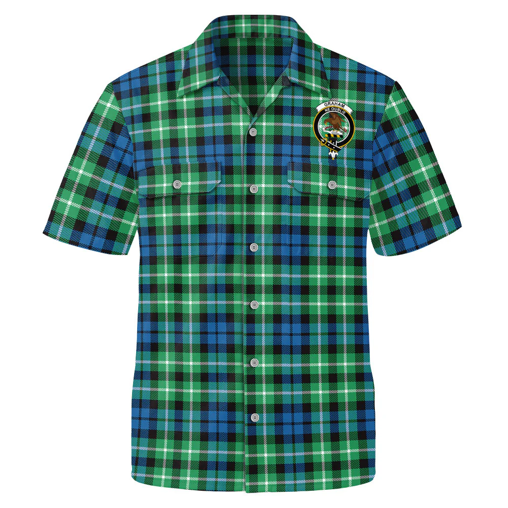 Scottish Graham of Montrose Ancient Clan Badge Tartan Short Sleeve Work Shirt - Image 2