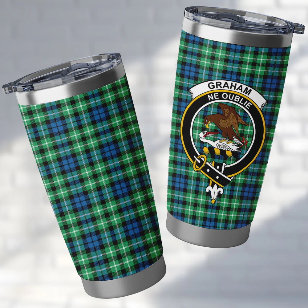 Scottish Graham of Montrose Ancient Clan Badge Tartan Tumbler