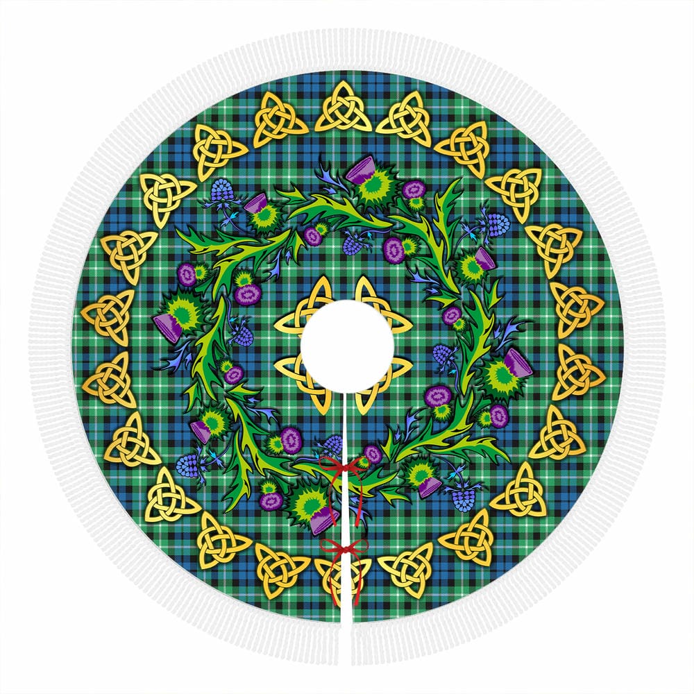 Scottish Graham of Montrose Ancient Tartan Thistle Celtic Knot Christmas Tree Skirt - Image 4