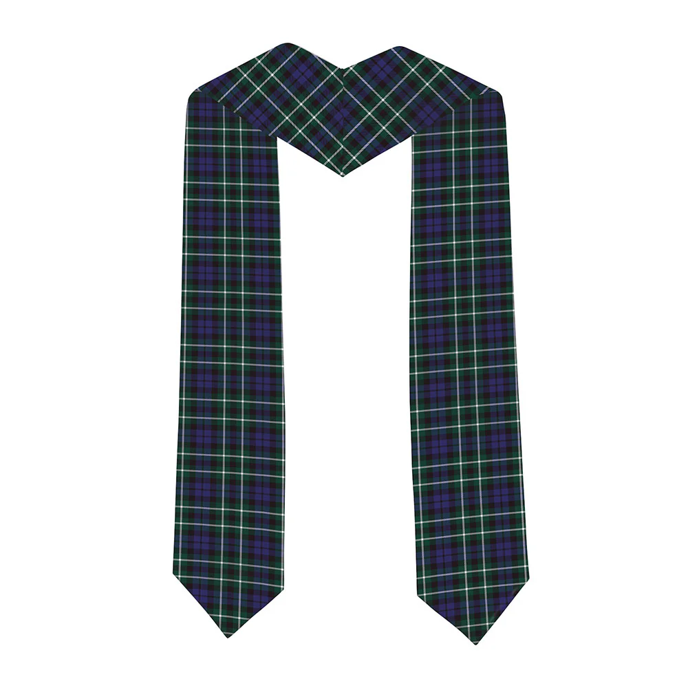 Scottish Graham of Montrose Modern Clan Badge Tartan Graduation Stole Black Gold Honor - Image 2