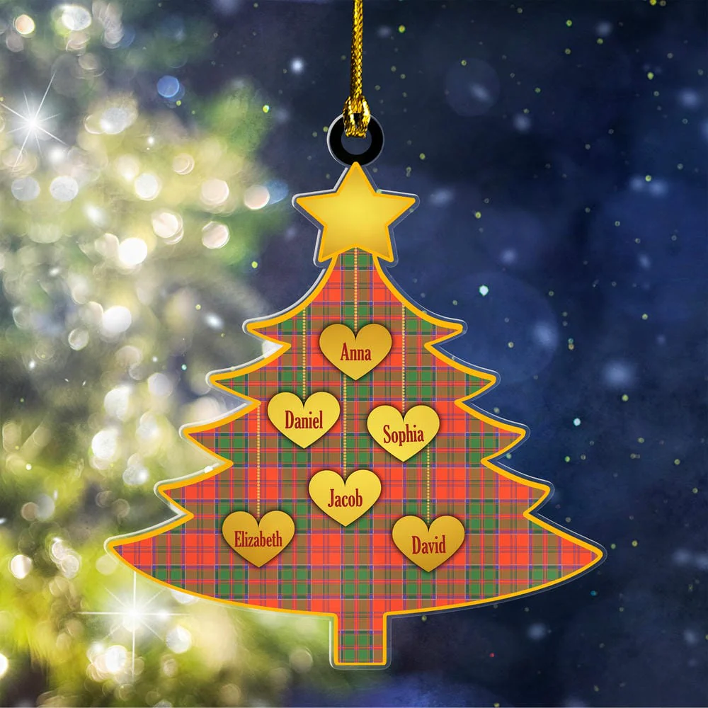 Scottish Grant Ancient Tartan Ornament Custom Family Christmas Tree