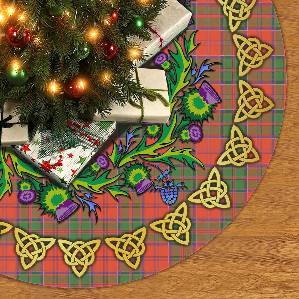 Scottish Grant Ancient Tartan Thistle Celtic Knot Christmas Tree Skirt - Image 2
