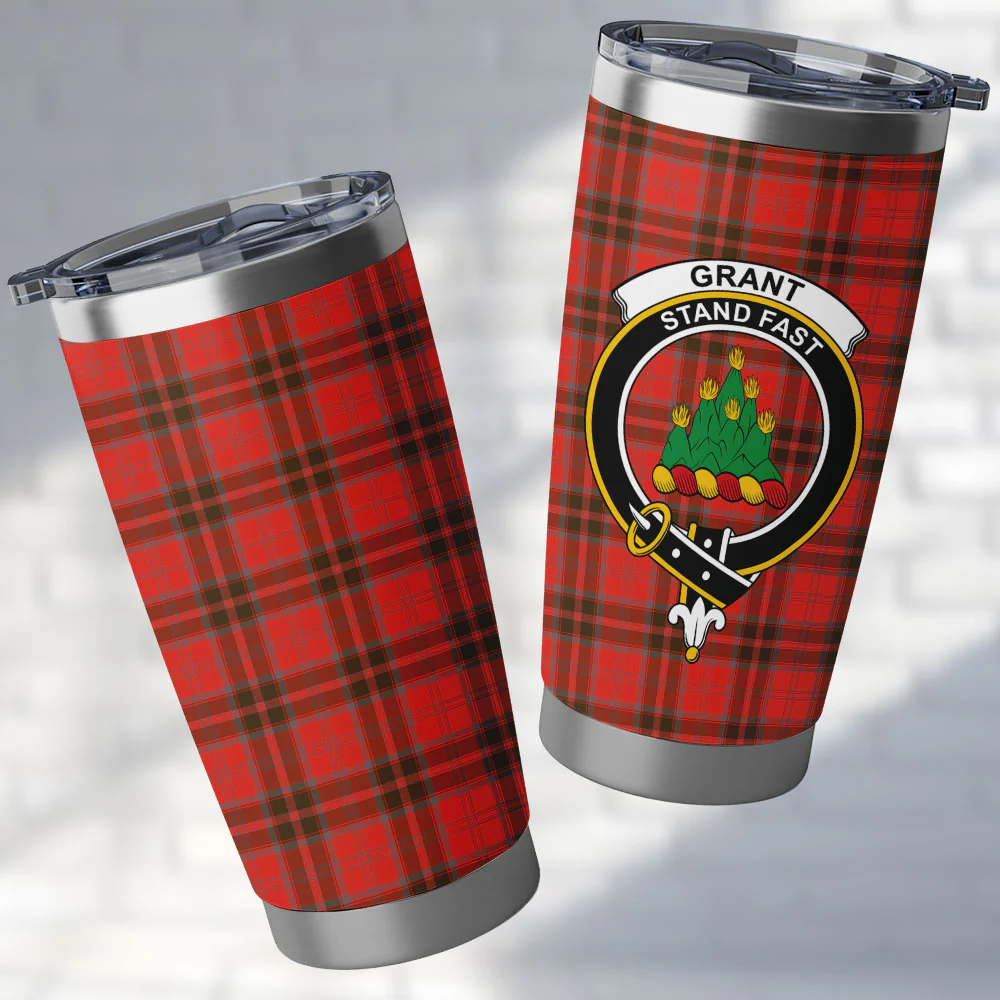 Scottish Grant Weathered Clan Badge Tartan Tumbler