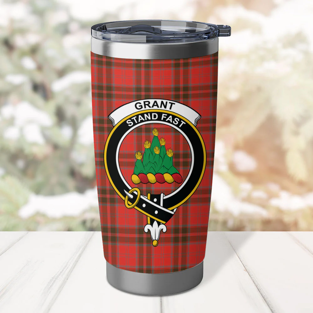 Scottish Grant Weathered Clan Badge Tartan Tumbler - Image 2