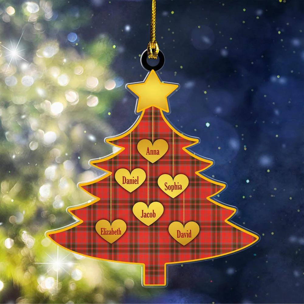Scottish Grant Weathered Tartan Ornament Custom Family Christmas Tree