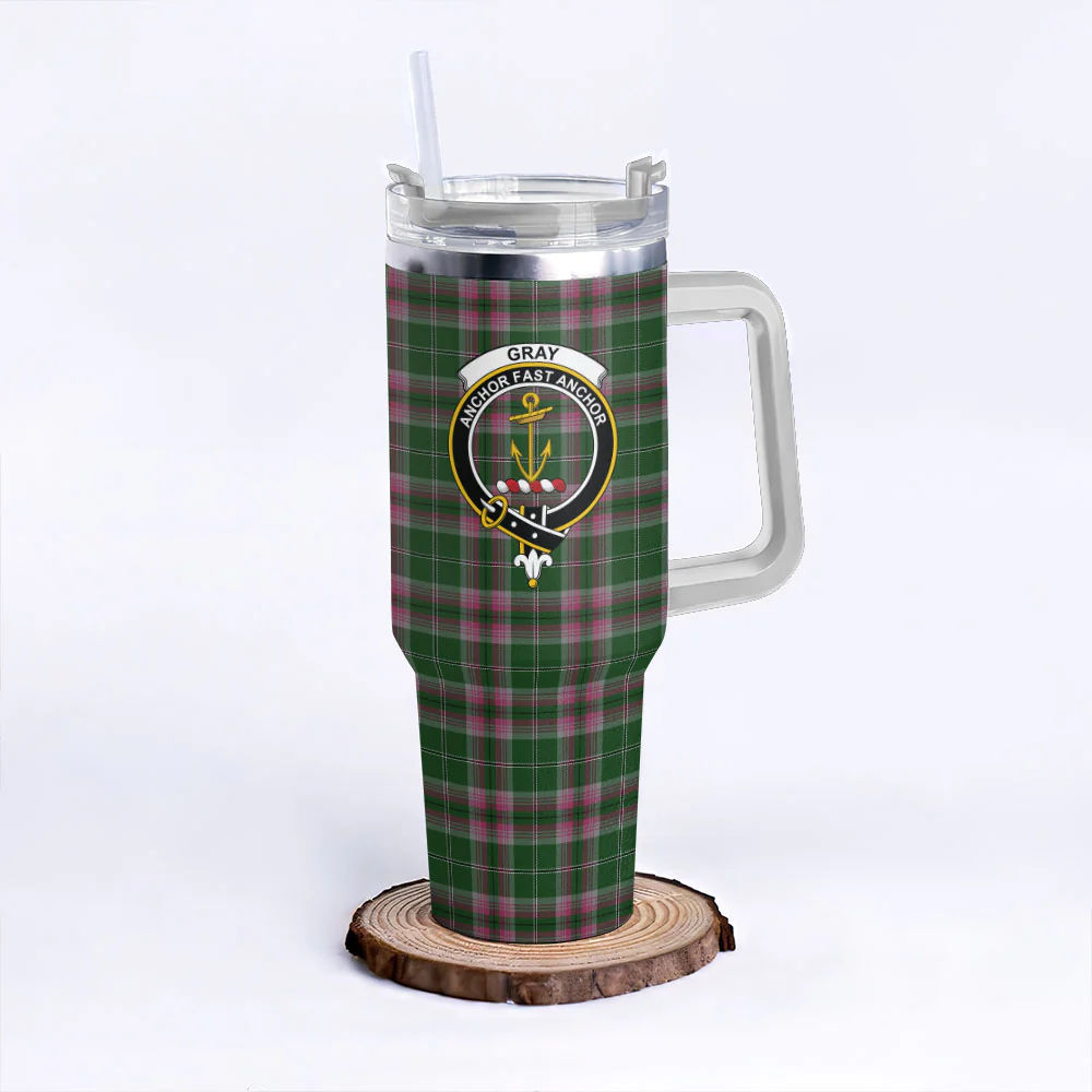 Scottish Gray Hunting Clan Badge Tartan 40oz Tumbler