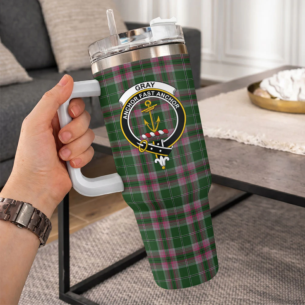 Scottish Gray Hunting Clan Badge Tartan 40oz Tumbler - Image 10