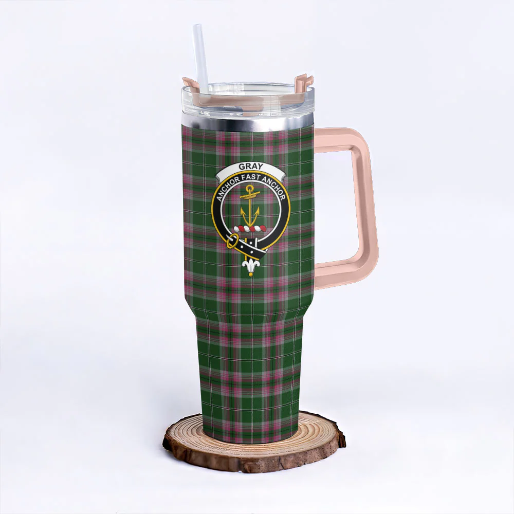 Scottish Gray Hunting Clan Badge Tartan 40oz Tumbler - Image 4