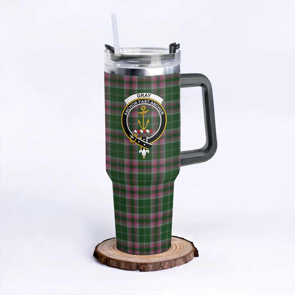 Scottish Gray Hunting Clan Badge Tartan 40oz Tumbler - Image 6