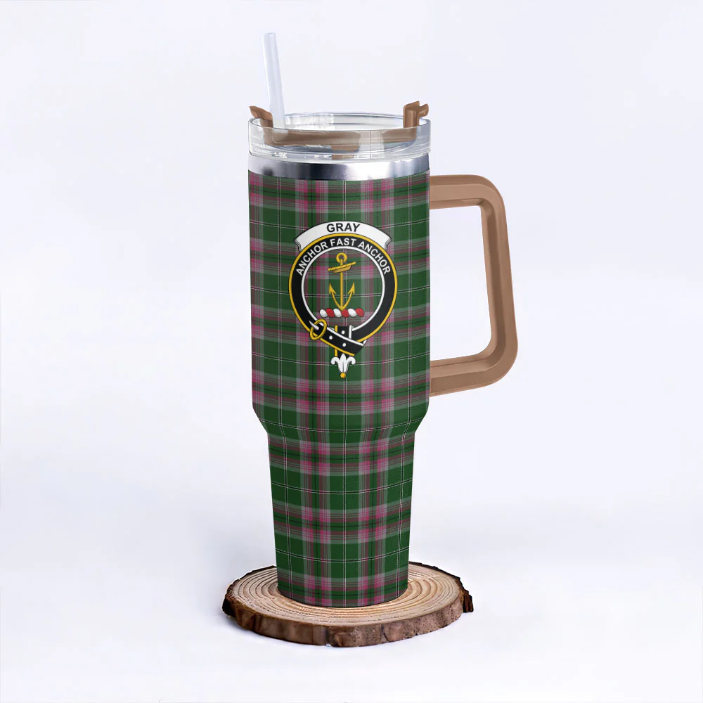 Scottish Gray Hunting Clan Badge Tartan 40oz Tumbler - Image 9