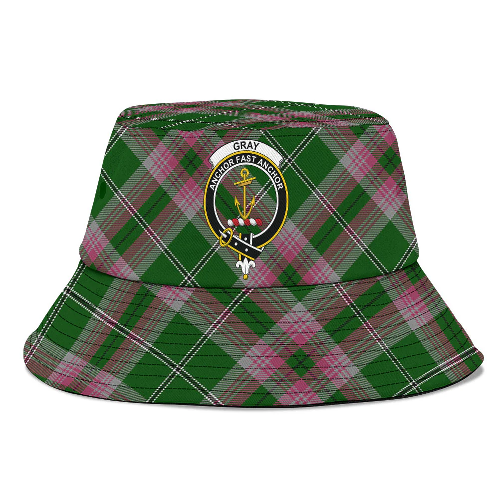 Scottish Gray Hunting Clan Badge Tartan Bucket Hat - Image 2