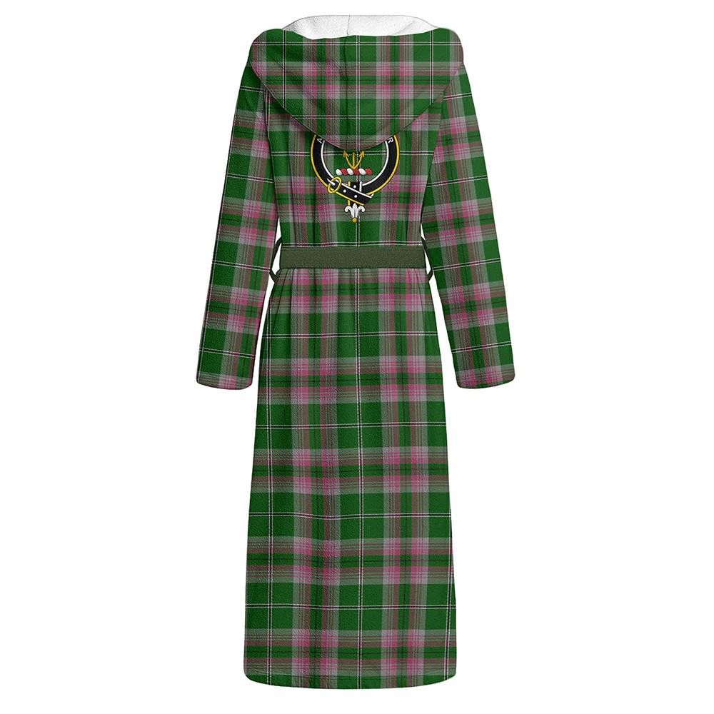 Scottish Gray Hunting Clan Badge Tartan Flannel Hooded Bathrobe - Image 3