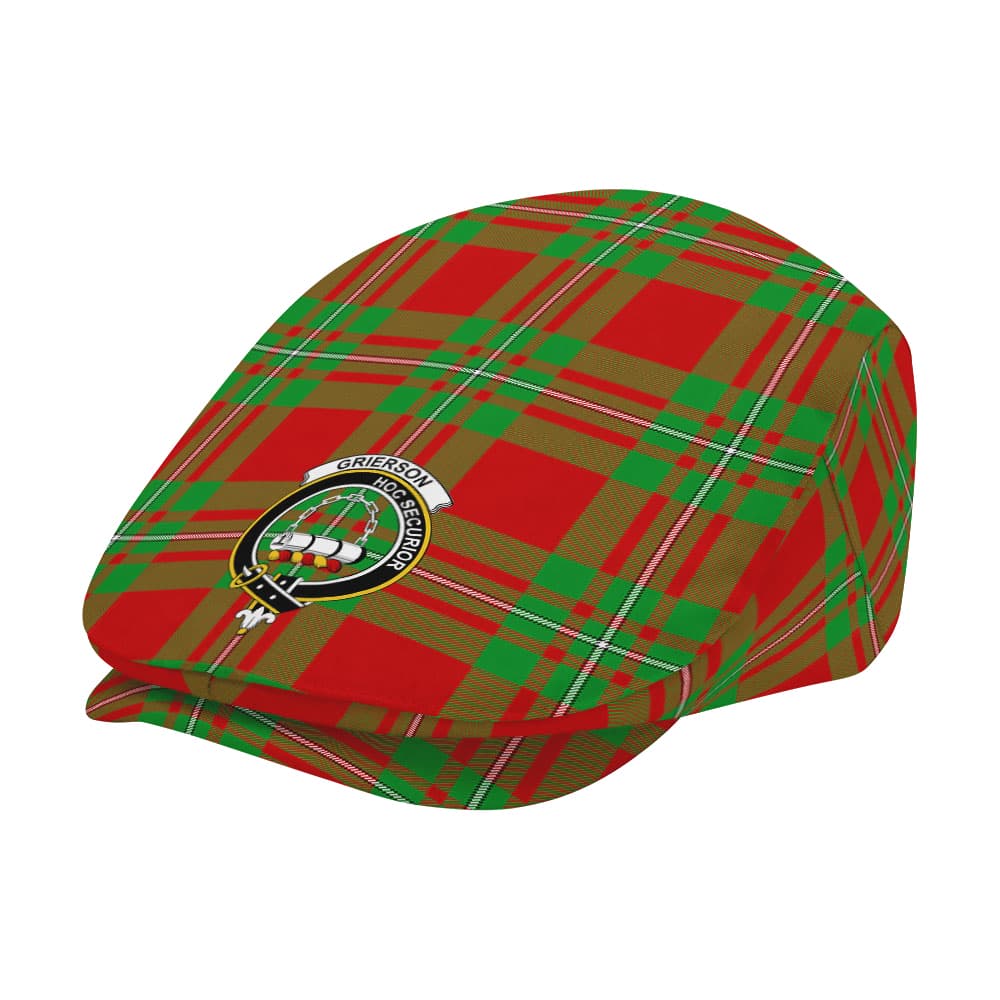 Scottish Grierson Clan Badge Tartan Flat Cap - Image 2