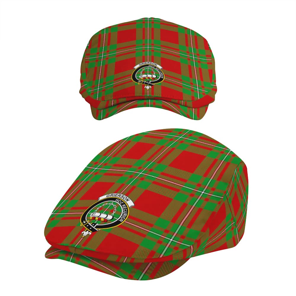 Scottish Grierson Clan Badge Tartan Flat Cap - Image 5
