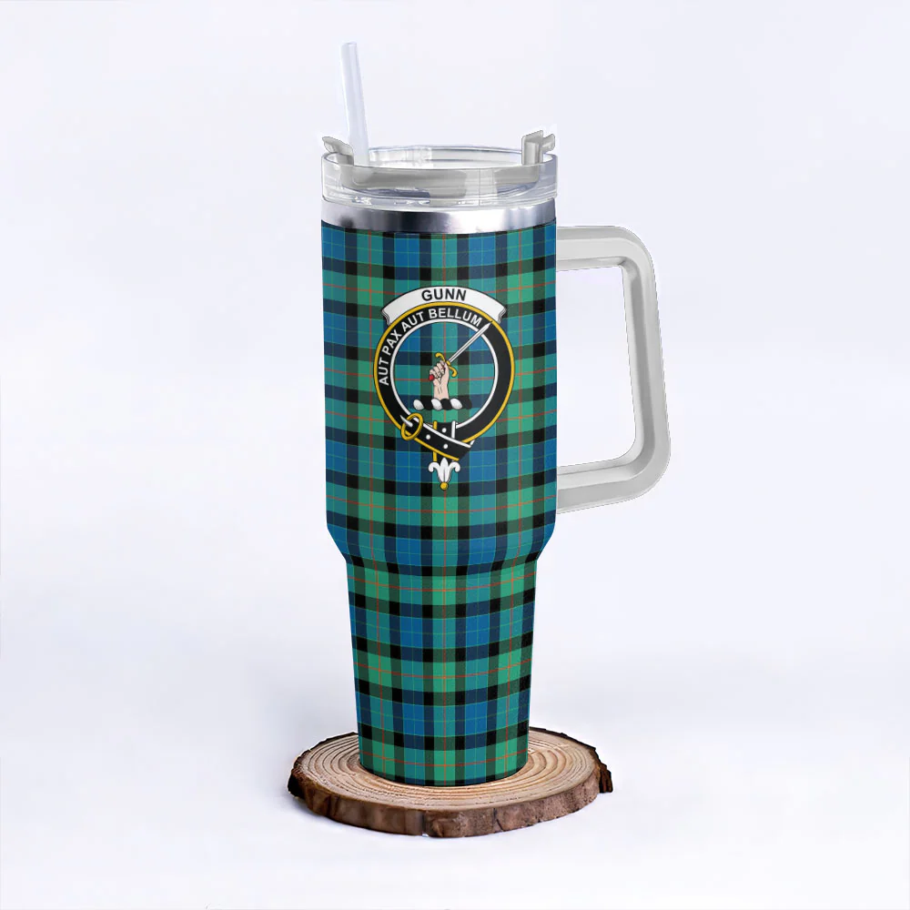 Scottish Gunn Ancient Clan Badge Tartan 40oz Tumbler