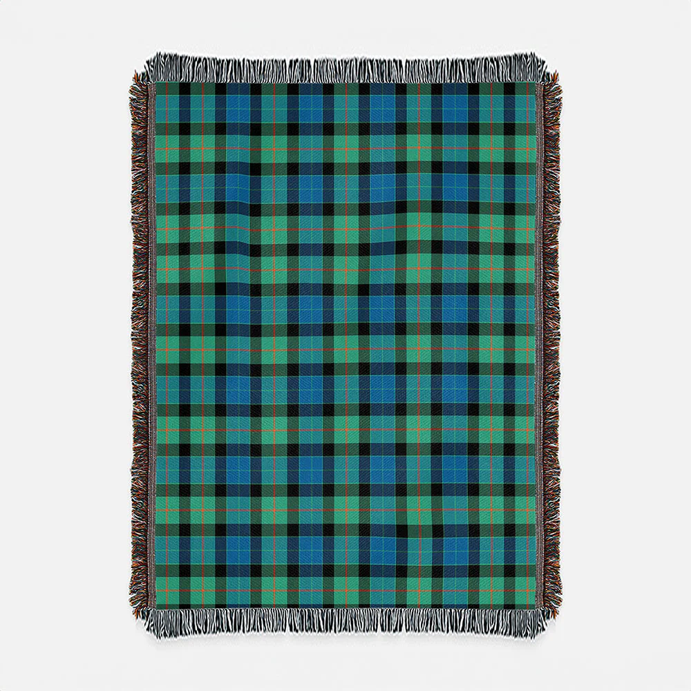 Scottish Gunn Ancient Clan Badge Tartan Woven Blanket