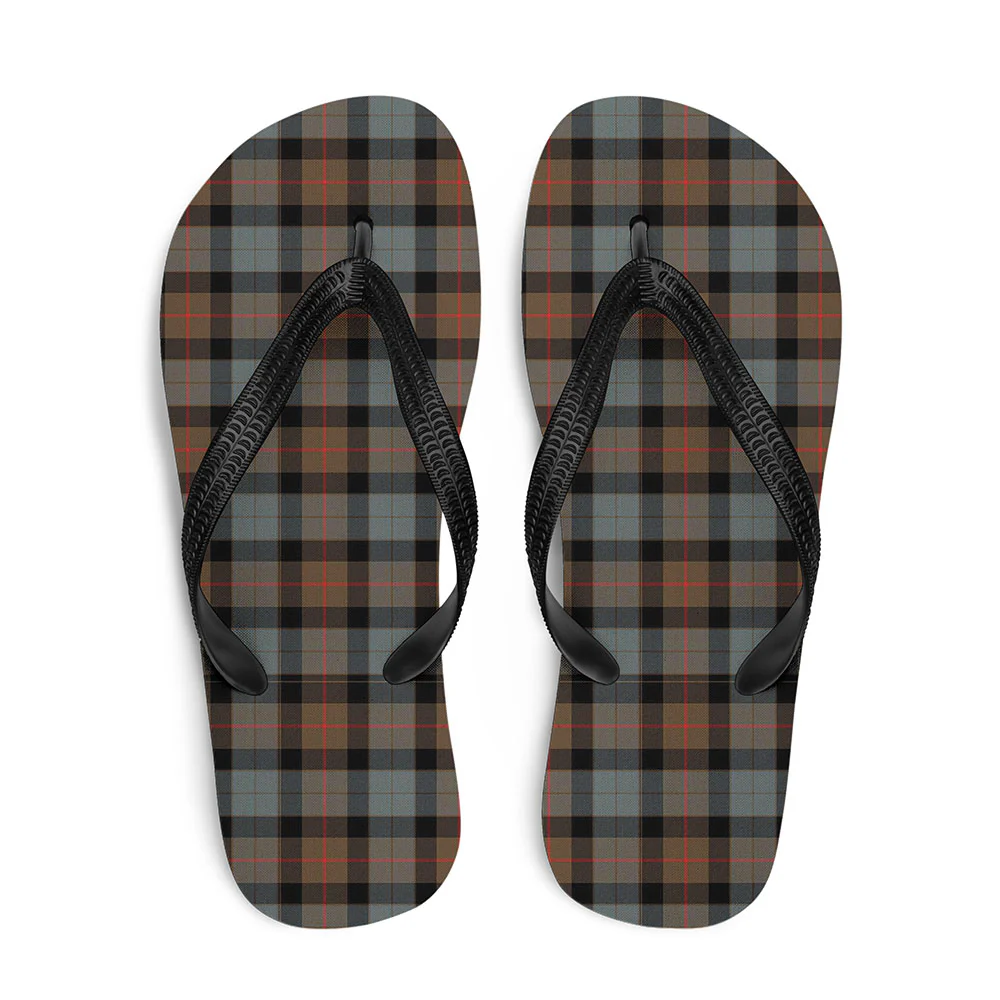 Scottish Gunn Weathered Clan Badge Tartan Flip Flops