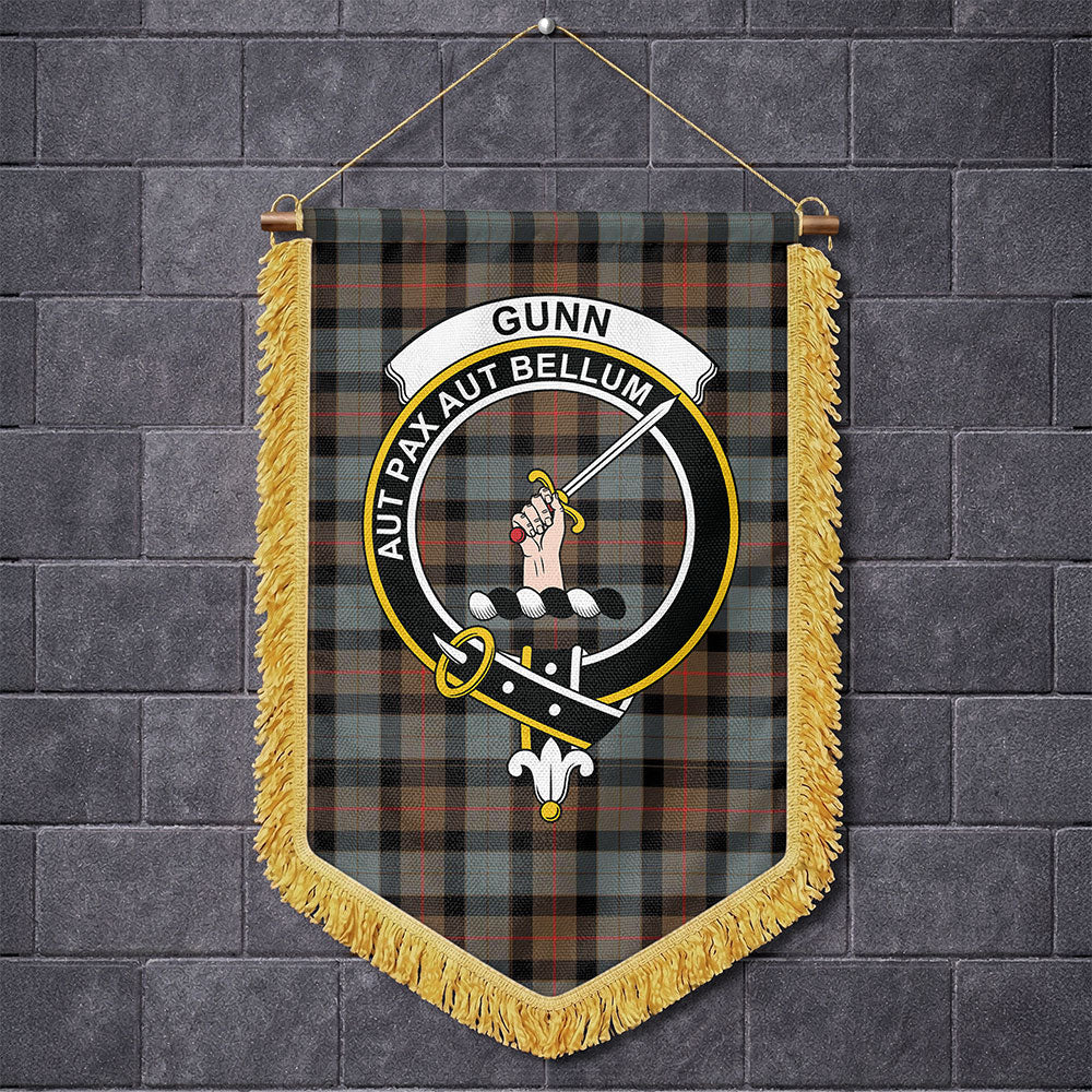 Scottish Gunn Weathered Clan Badge Tartan Wall Hanging Banner