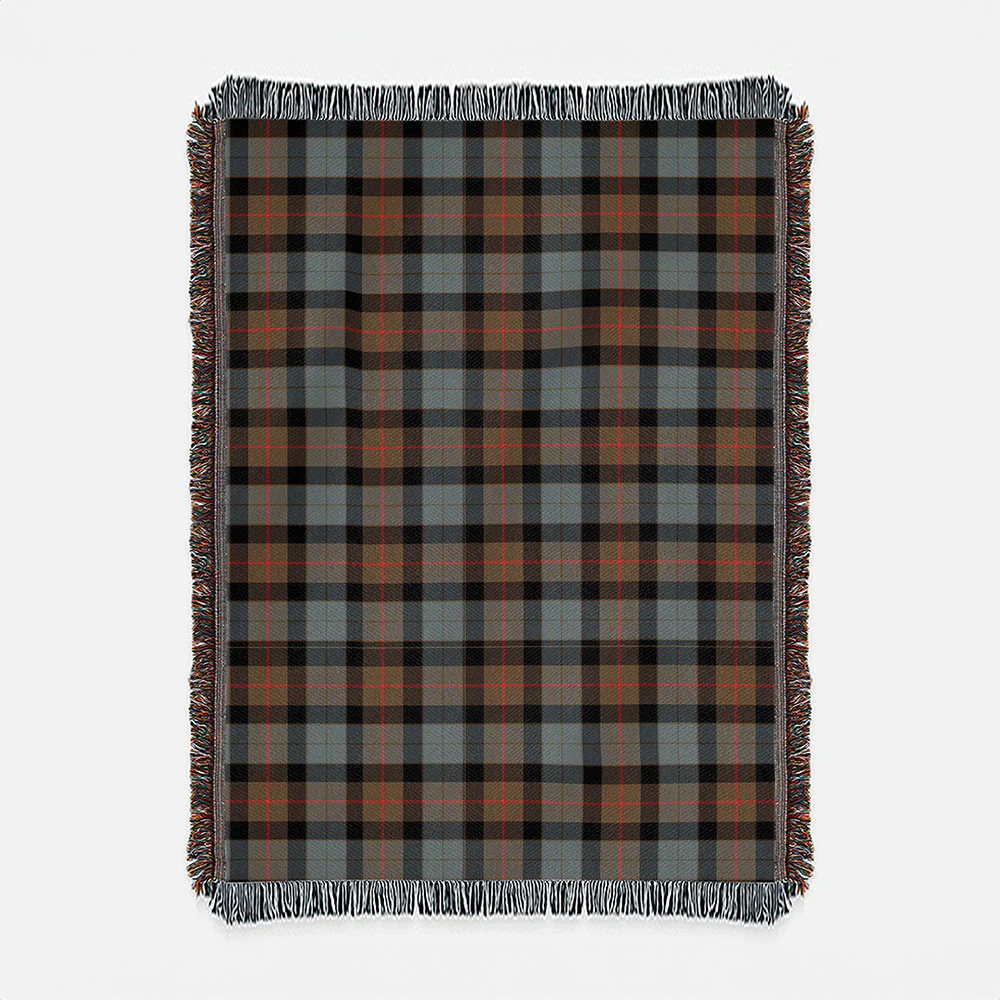Scottish Gunn Weathered Clan Badge Tartan Woven Blanket