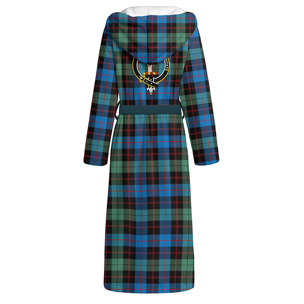 Scottish Guthrie Ancient Clan Badge Tartan Flannel Hooded Bathrobe - Image 3