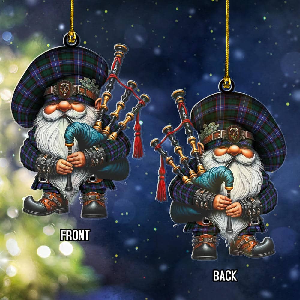 Scottish Guthrie Clan Badge Tartan Bagpiper Gnome Ornament - Image 2