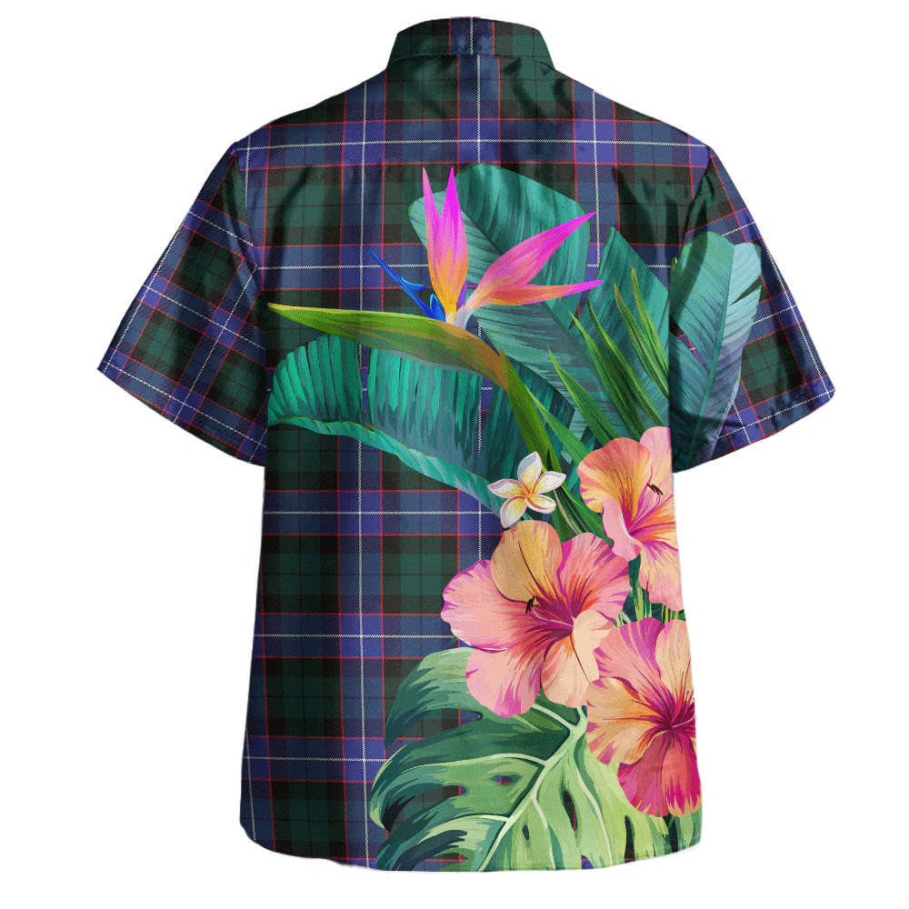 Scottish Guthrie Modern Clan Badge Tartan Hawaiian Shirt Bouquet Tropical Style - Image 4